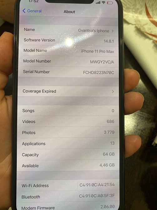 Iphone 11 pro-max 64 GB used Tbilisi - photo 3