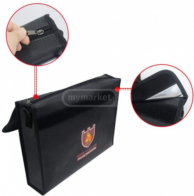Kissmi Fireproof Document Money File Bag Мешок 15x11x3 С Тбилиси - изображение 3