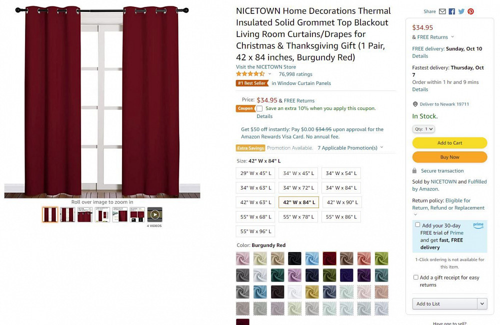 NICETOWN Home Decorations Thermal Insulated Solid Grommet T Tbilisi - photo 1