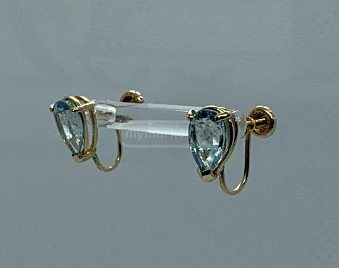 1935 Antique gold earring with topaz Tbilisi - photo 1