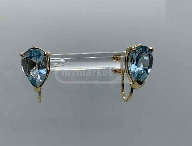 1935 Antique gold earring with topaz Tbilisi - photo 3