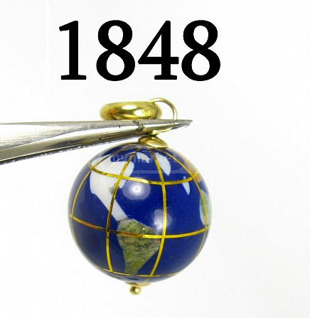 1848 Gold Italian Enamel Globe Pendant Tbilisi - photo 5