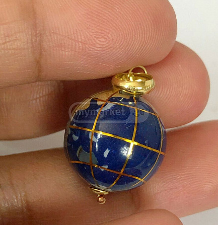 1848 Gold Italian Enamel Globe Pendant Tbilisi - photo 3