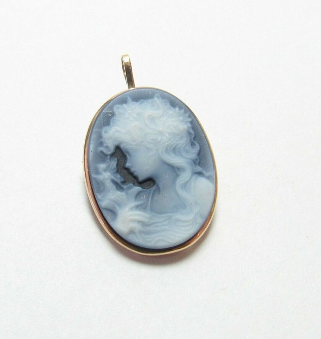 1845 Подвеска Брошь Синяя Камея Тбилиси - изображение 1