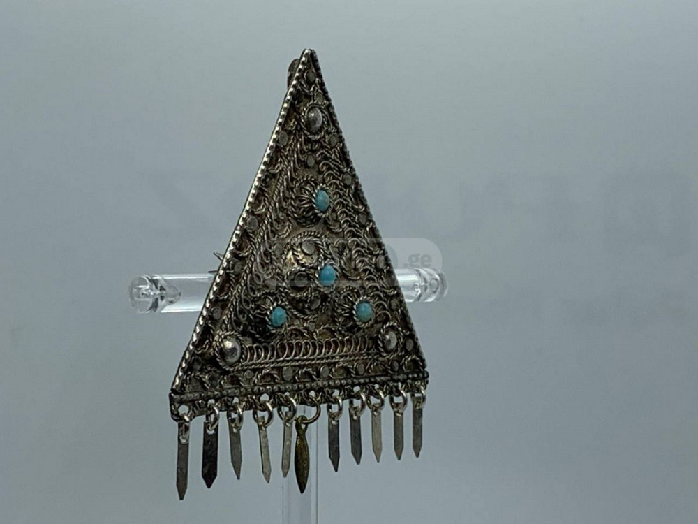 1911 ვერცხლის ანტიკვარი ფილიგრანული ბროში კულონი თბილისი - photo 3