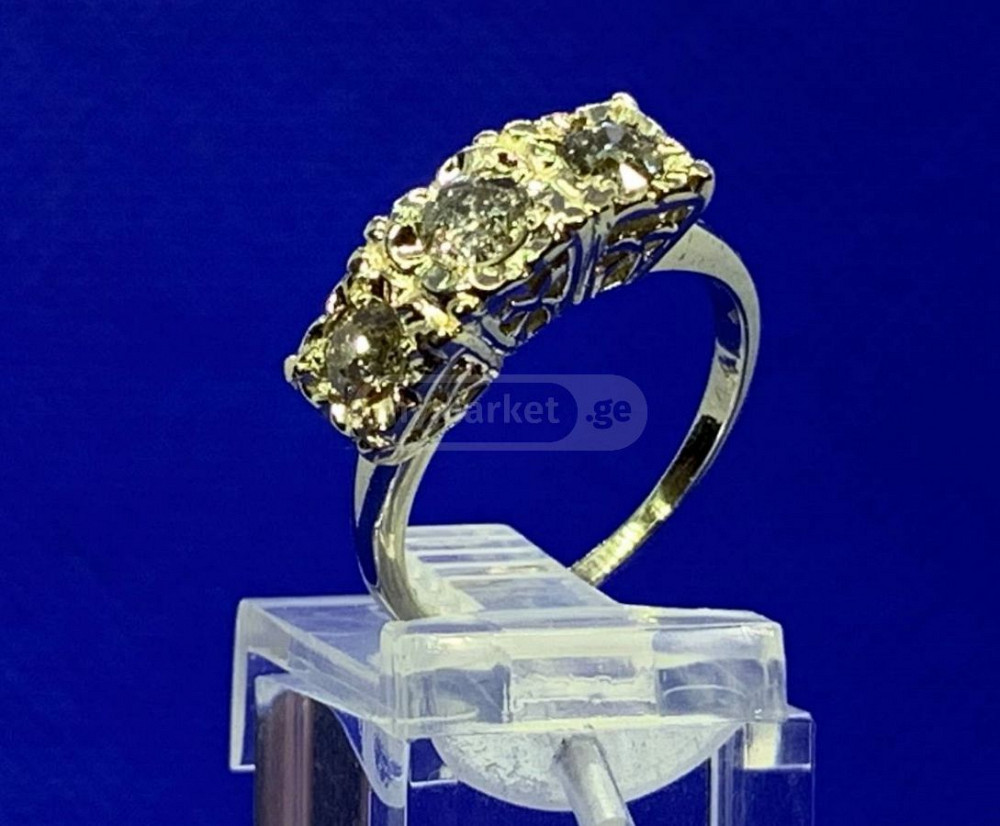 1828 ოქროს ანტიკვარი ბეჭედი 1.03ctw ბრილიანტებით Tbilisi - photo 1