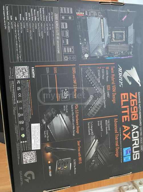 დედადაფა GIGABYTE Z690 AORUS ELITE AX DDR5 LGA 1700 Intel ATX Motherb Тбилиси - изображение 1