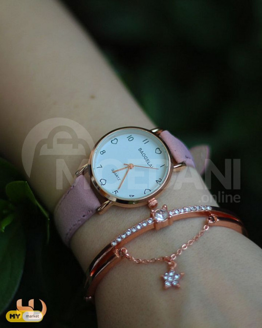 იყიდება ვარდისფერი ქალის საათი სამაჯურით თბილისი - photo 1