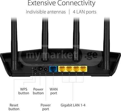 ✅ASUS AX1800 WiFi 6 Router✅ თბილისი