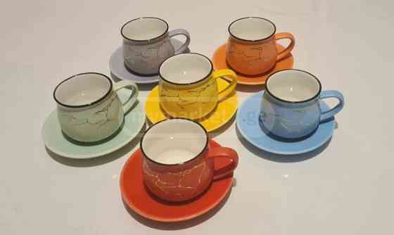 Цветные кофейные чашки (осажденные) материал: керамика Тбилиси