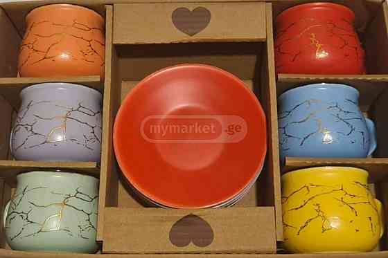 Цветные кофейные чашки (осажденные) материал: керамика Тбилиси