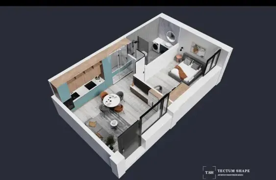 იყიდება 2 ოთახიანი ბინას 43მ² 4/8 სართ თბილისი - photo 12