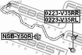 სტაბილიზატორის მილისა (სუხოის რეზინა, ვტულკა) suhois vtulka Febest NSBY50R თბილისი