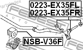 სტაბილიზატორის მილისა (სუხოის რეზინა, ვტულკა) suhois vtulka Febest NSBV36F თბილისი