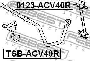 სტაბილიზატორის მილისა (სუხოის რეზინა, ვტულკა) suhois vtulka Febest TSBACV40R თბილისი