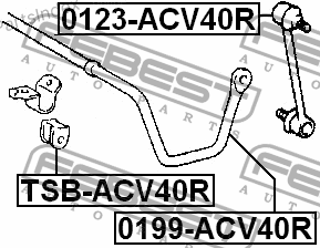 სტაბილიზატორის მილისა (სუხოის რეზინა, ვტულკა) suhois vtulka Febest TSBACV40R თბილისი - photo 1