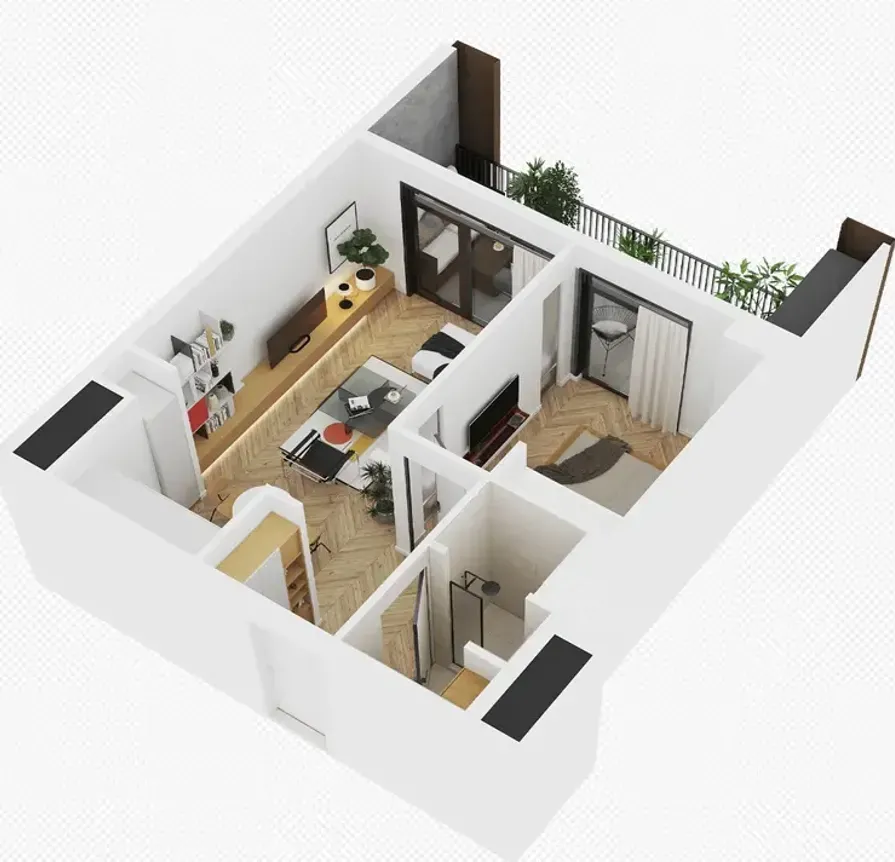 იყიდება 2 ოთახიანი ბინას 53.5მ² 13/24 სართ თბილისი - photo 2