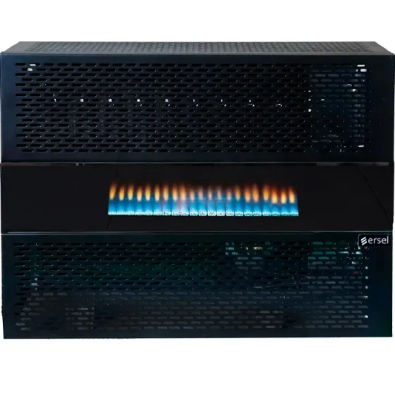 80-100 მ² გაზის გამათბობელი ბუხრის ეფექტითა და იტალიური მექანიზმით Ersel 10 Ehs9000Kcs შავი თბილისი