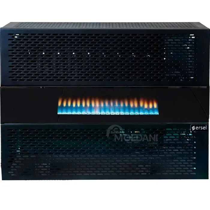 80-100 მ² გაზის გამათბობელი ბუხრის ეფექტითა და იტალიური მექანიზმით Ersel 10 Ehs9000Kcs შავი თბილისი - photo 1