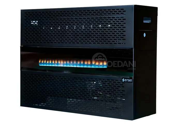 80-100 მ² გაზის გამათბობელი ბუხრის ეფექტითა და იტალიური მექანიზმით Ersel 10 Ehs9000Kcs შავი თბილისი - photo 2