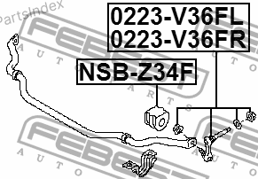სტაბილიზატორის მილისა (სუხოის რეზინა, ვტულკა) suhois vtulka Febest NSBZ34F თბილისი
