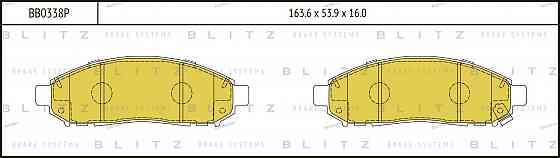 სამუხრუჭე დისკის ხუნდები  ( hundebi ) Blitz BB0338P თბილისი