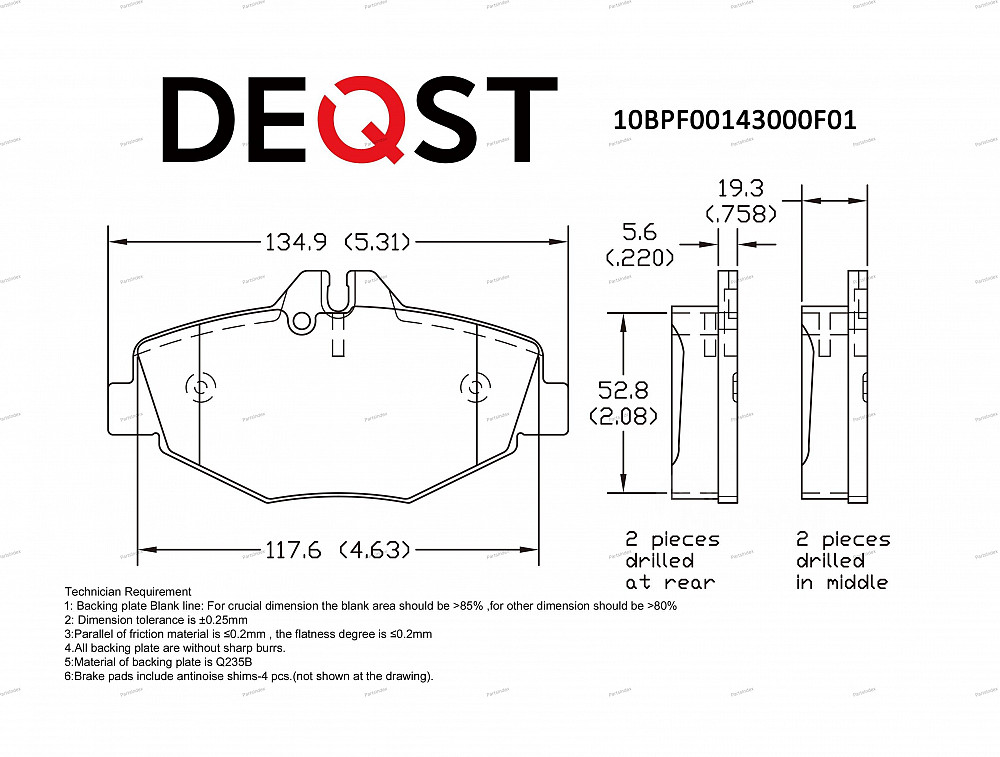 სამუხრუჭე დისკის ხუნდები  ( hundebi ) Deqst 10BPF00143000 თბილისი - photo 1