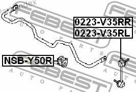 სტაბილიზატორის მილისა (სუხოის რეზინა, ვტულკა) suhois vtulka Febest NSBY50R თბილისი - photo 3