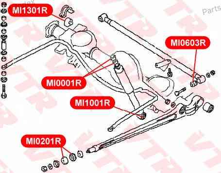 სტაბილიზატორის მილისა (სუხოის რეზინა, ვტულკა) suhois vtulka VTR MI1301R თბილისი