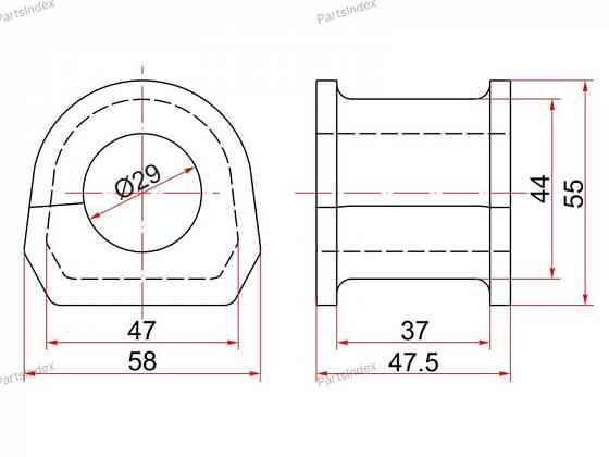 სტაბილიზატორის მილისა (სუხოის რეზინა, ვტულკა) suhois vtulka SAT STMR374519 თბილისი