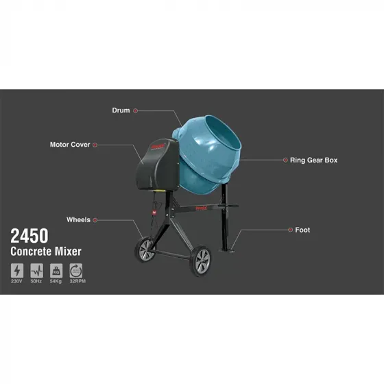 Induction concrete mixer Ronix 2450 (850 W, 200 L) Tbilisi