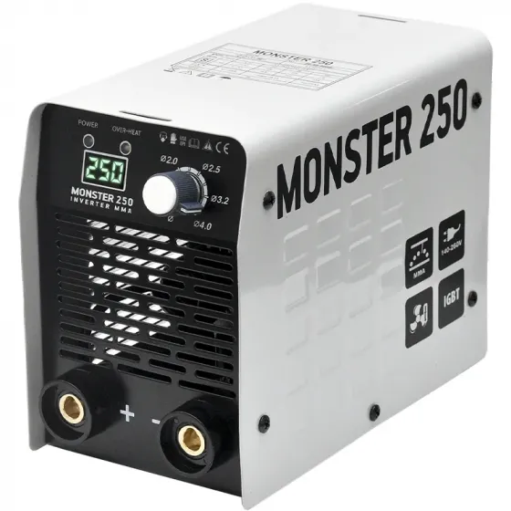 Იტალიური წარმოების შედუღების აპარატი Monster MS-250 MMA + ქეისი, ნიღაბი, ფუნჯი / ჩაქუჩი (140-260 V) თბილისი
