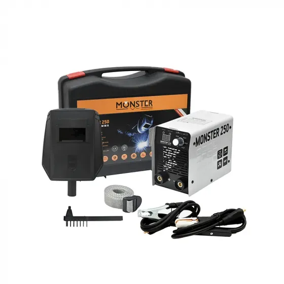 Იტალიური წარმოების შედუღების აპარატი Monster MS-250 MMA + ქეისი, ნიღაბი, ფუნჯი / ჩაქუჩი (140-260 V) თბილისი