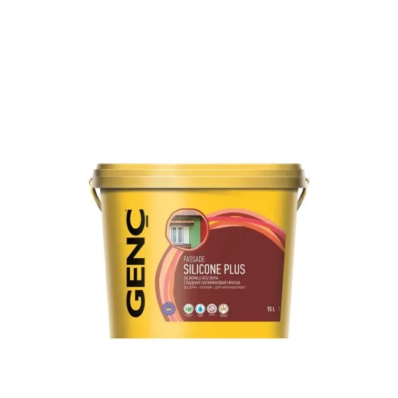 (15 л) Краска для наружных работ с силиконом Genc Silicone Plus Тбилиси
