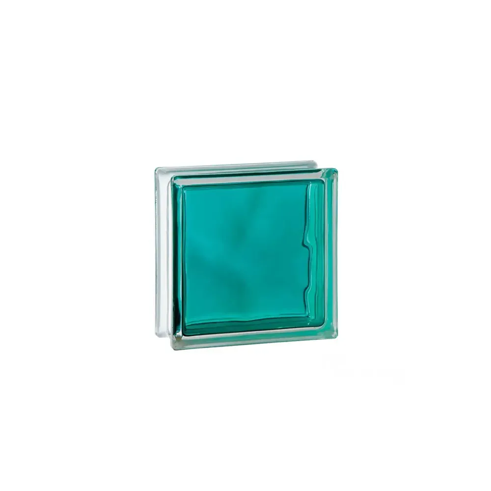 (19x19x8cm) Glass Block Brilly Turquoise Wave Tbilisi - photo 1