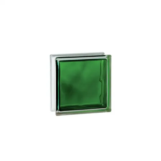 (19x19x8cm) Glass Block Brilly Emerald Wave Tbilisi
