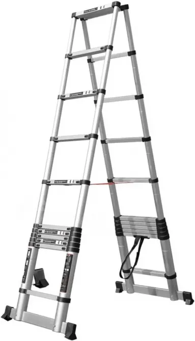 Ალუმინის ორმხრივი ტელესკოპური კიბე პეტლით 2.6x2.6მ (14423-6) თბილისი - photo 1