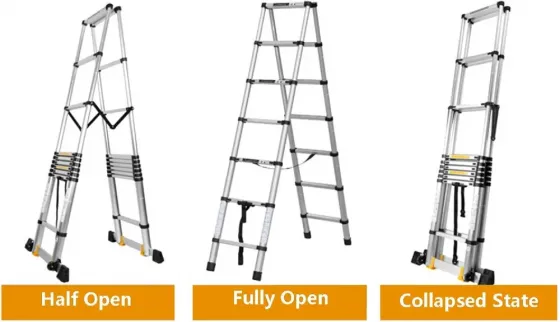 Ალუმინის ორმხრივი ტელესკოპური კიბე პეტლით თბილისი