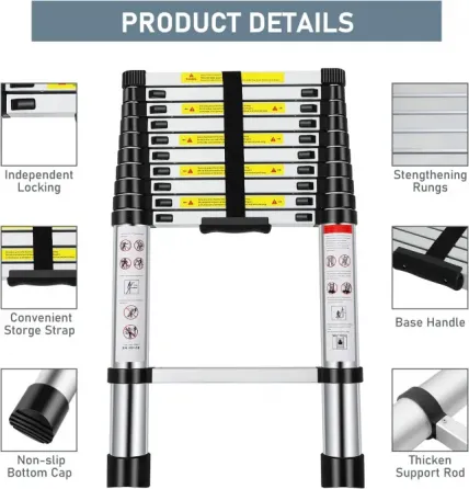 Ალუმინის ტელესკოპური კიბე 4.1მ (G2-15129-1) თბილისი