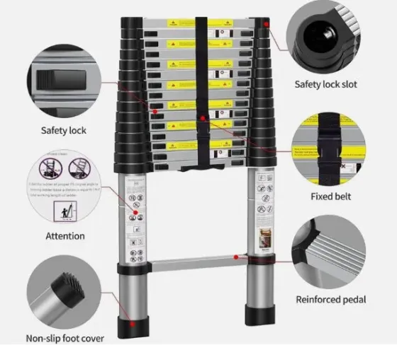 Ალუმინის ტელესკოპური კიბე 3.8მ (14423-4) თბილისი