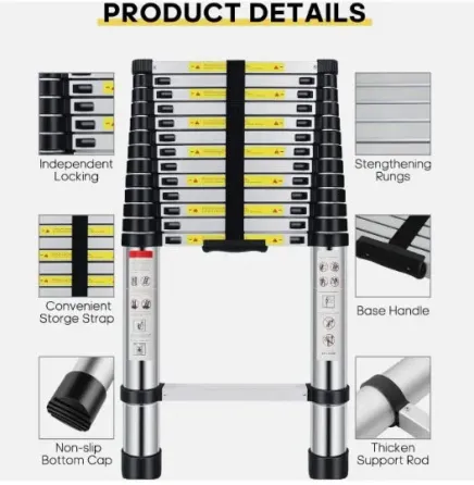 Ალუმინის ტელესკოპური კიბე 3.2მ (14423-3) თბილისი