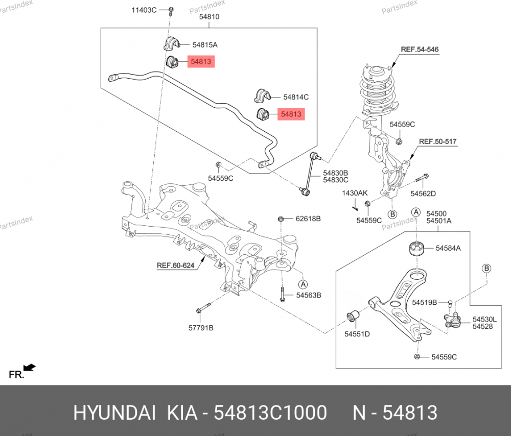 სტაბილიზატორის მილისა (სუხოის რეზინა, ვტულკა) suhois vtulka Hyundai Kia 54813-C1000 თბილისი - photo 1