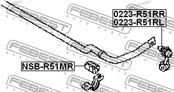სტაბილიზატორის მილისა (სუხოის რეზინა, ვტულკა) suhois vtulka Febest NSBR51MR თბილისი - photo 2