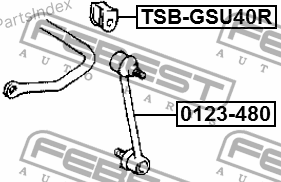 სტაბილიზატორის მილისა (სუხოის რეზინა, ვტულკა) suhois vtulka Febest TSB-GSU40R თბილისი - photo 2