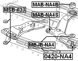 დაკიდების ბერკეტი  richagi Febest 0420NA4 თბილისი