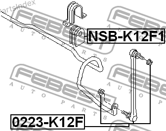 სტაბილიზატორის მილისა (სუხოის რეზინა, ვტულკა) suhois vtulka Febest NSBK12F1 თბილისი
