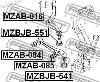 Сайлентблок рычага подвески Febest MZAB084 Тбилиси - изображение 3