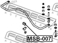 სტაბილიზატორის მილისა (სუხოის რეზინა, ვტულკა) suhois vtulka Febest MSB007 თბილისი