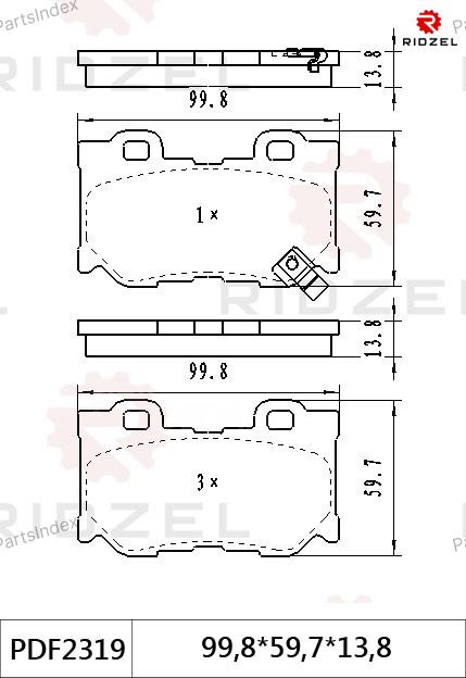 Disc Brake Pads Ridzel PDF2319 Tbilisi - photo 1