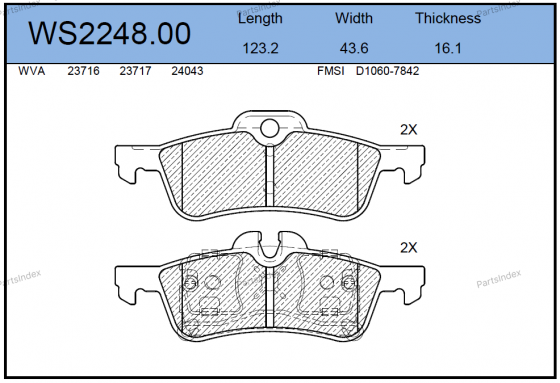 Disc Brake Pads Jeenice WS224800 Tbilisi
